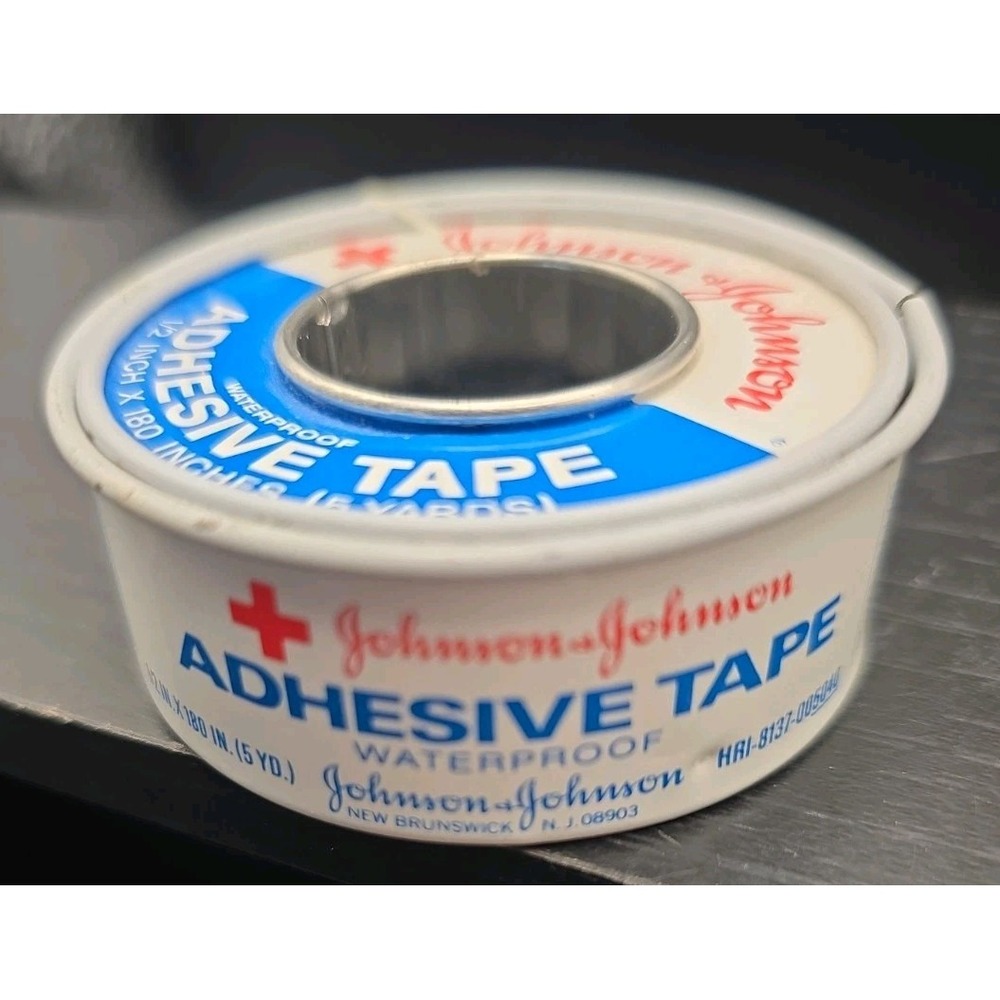 1950's Johnson and Johnson adhesive tape roll 5 yards 1/2 inch Waterproof (used